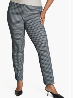 SPANX Ponte Slim Straight Jacquard Pants In Nlack And White Size M